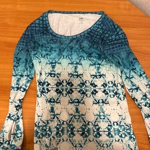 title nine ombré blue long sleeve tee